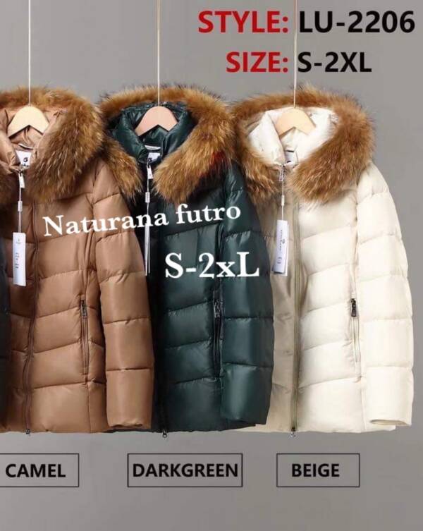 Kurtki damskie zimowe Roz S-2XL, 1 Kolor Paczka 5 szt