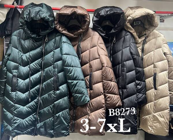 Kurtki damskie zimowe Roz 3XL-7XL, 1 Kolor Paczka 5 szt