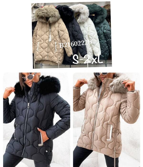 Kurtki damskie zimowe Roz S-2XL, 1 Kolor Paczka 5 szt