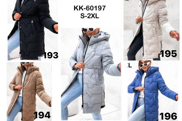 Kurtki damskie zimowe Roz S-2XL, 1 Kolor Paczka 5 szt