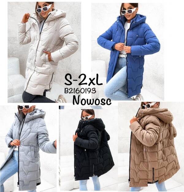 Zimowe Płaszcze Roz S-2XL, 1 Kolor Paczka 5 szt