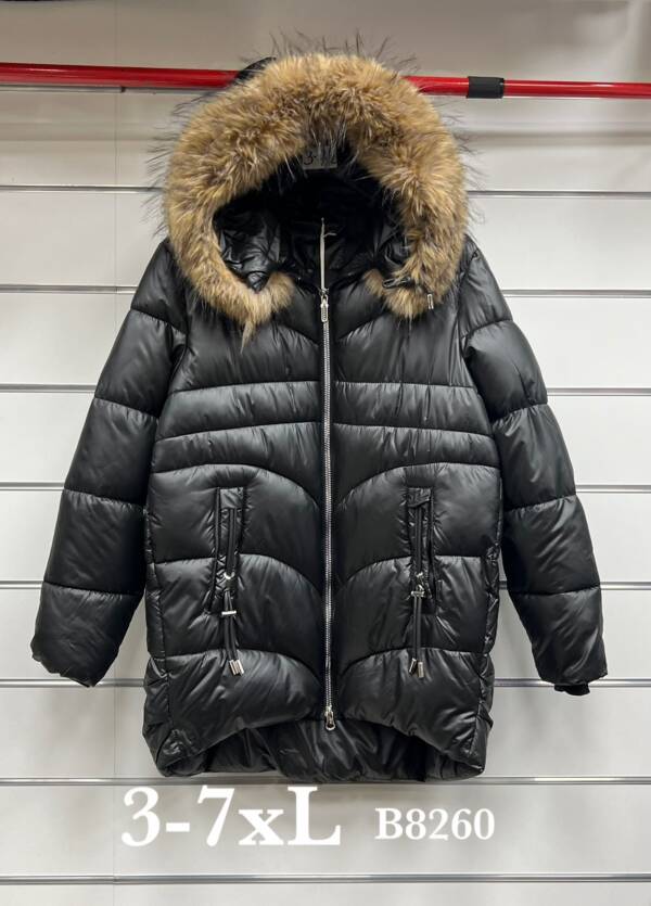 Kurtki damskie zimowe Roz 3XL-7XL, 1 Kolor Paczka 5 szt