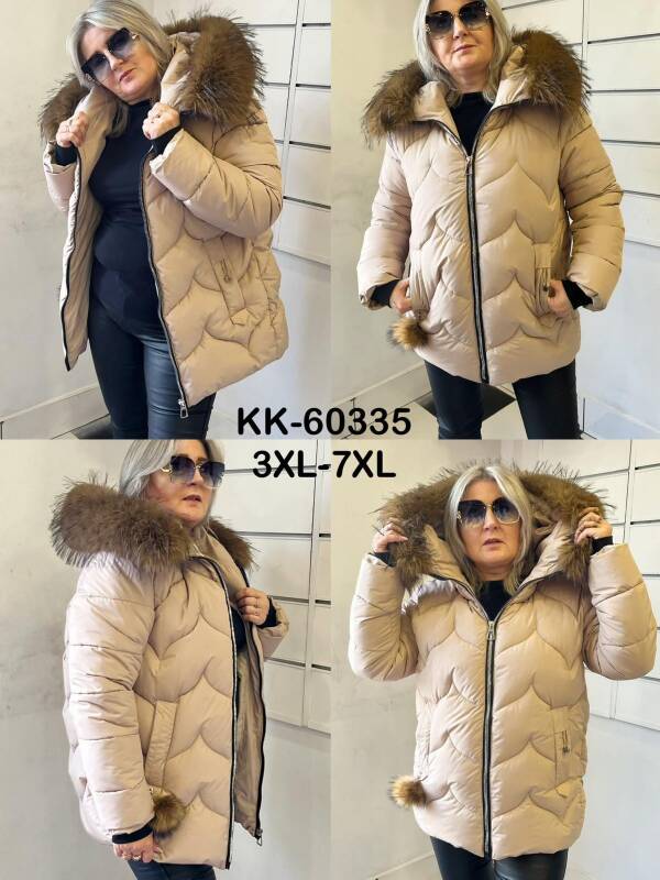 Kurtki damskie zimowe duże  Roz 3XL-7XL, 1 Kolor Paczka 5 szt