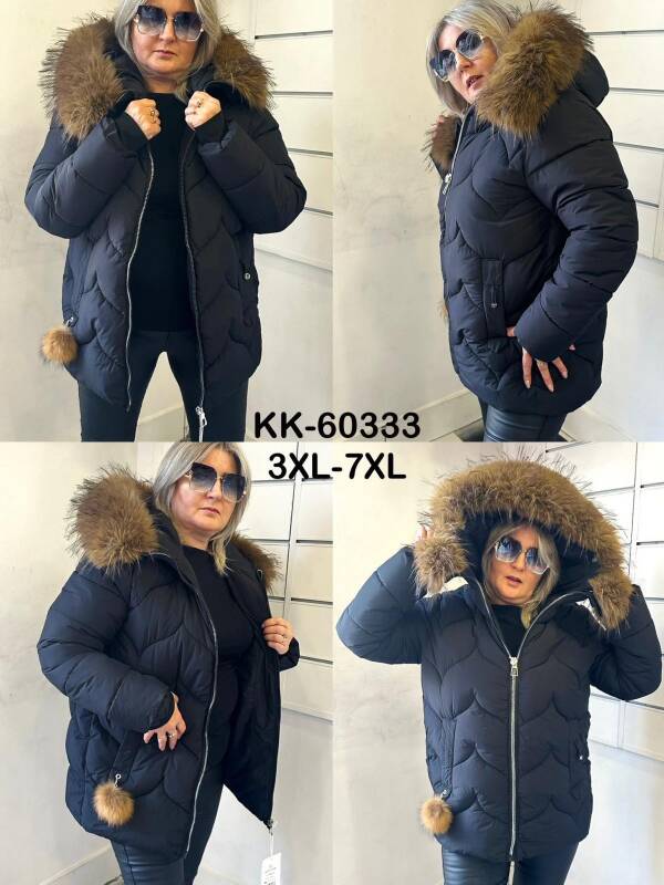 Kurtki damskie zimowe duże  Roz 3XL-7XL, 1 Kolor Paczka 5 szt
