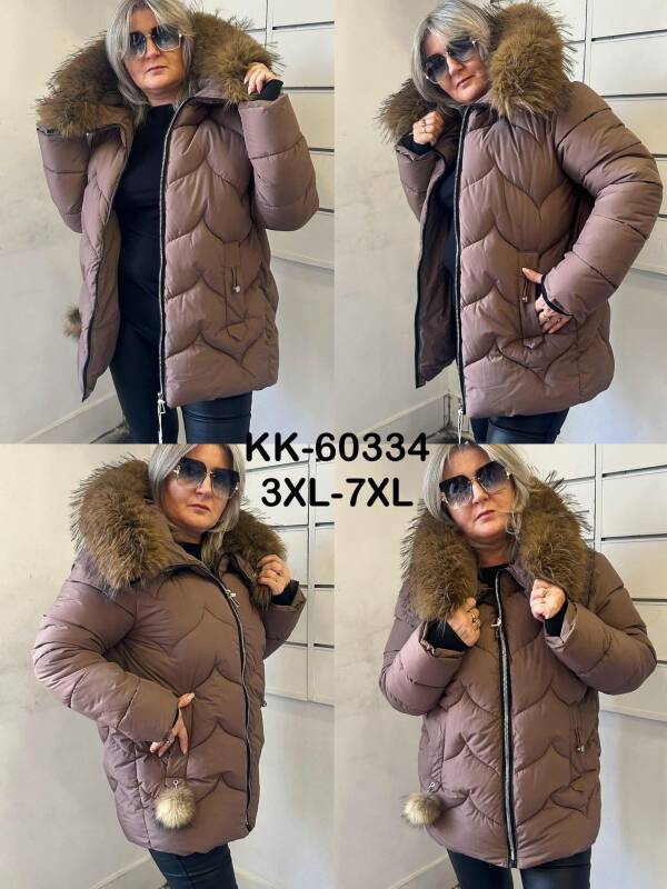 Kurtki damskie zimowe duże  Roz 3XL-7XL, 1 Kolor Paczka 5 szt