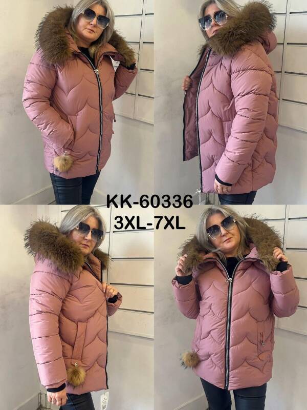 Kurtki damskie zimowe duże  Roz 3XL-7XL, 1 Kolor Paczka 5 szt