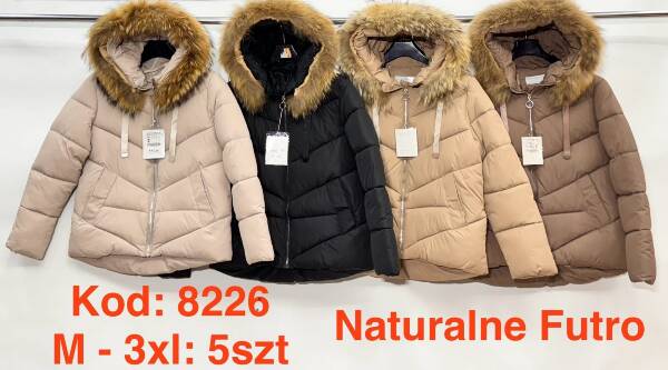 Kurtki damskie zimowe Roz M-3XL, 1 Kolor Paczka 5 szt