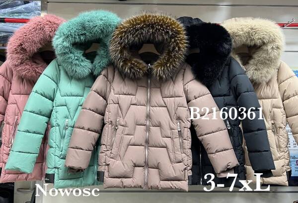 Kurtki damskie zimowe Roz 3XL-7XL, 1 Kolor Paczka 5 szt