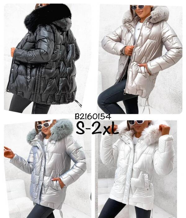 Kurtki damskie zimowe Roz S-2XL, 1 Kolor Paczka 5 szt