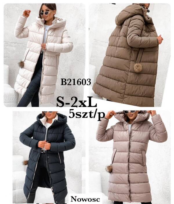 Zimowe Płaszcze Roz S-2XL, 1 Kolor Paczka 5 szt