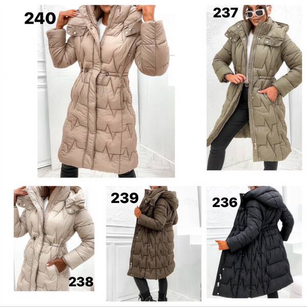 Zimowe Płaszcze Roz S-2XL, 1 Kolor Paczka 5 szt