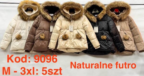 Kurtki damskie zimowe Roz M-3XL, 1 Kolor Paczka 5 szt