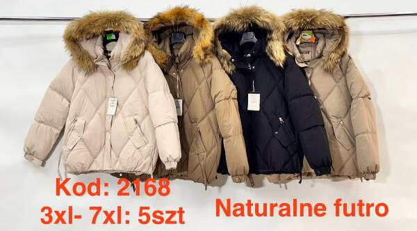 Kurtki damskie zimowe Roz 3XL-7XL, 1 Kolor Paczka 5 szt