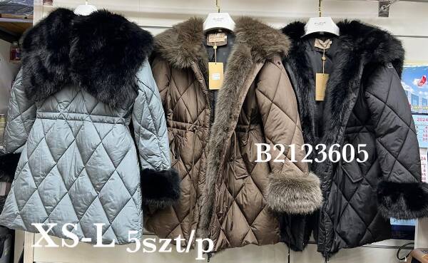 Kurtki damskie zimowe Roz XS-L, 1 Kolor Paczka 5 szt