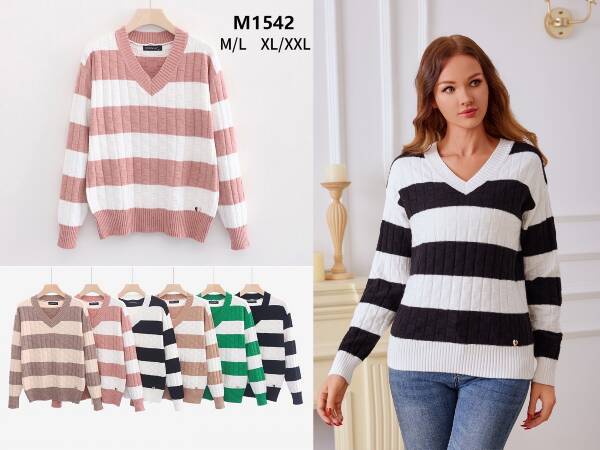 Swetry damskie Roz M/L-XL/2XL, Mix kolor, Paszka 12 szt