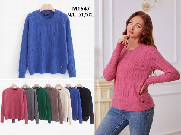 Swetry damskie Roz M/L-XL/2XL, Mix kolor, Paszka 12 szt