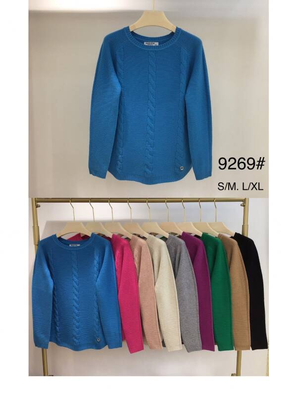 Swetry damskie Roz S/M-L/XL, Mix kolor, Paszka 12 szt
