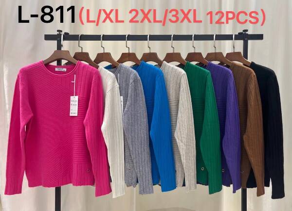 Swetry damskie Roz L/XL-2XL/3XL, Mix kolor, Paszka 12 szt