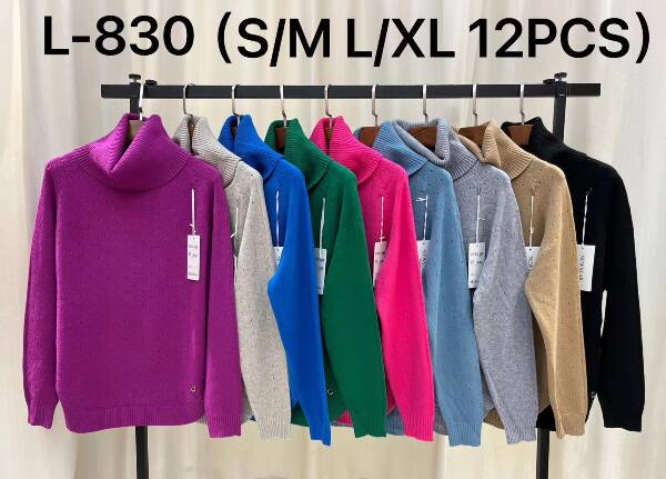 Swetry damskie Roz S/M-L/XL, Mix kolor, Paszka 12 szt