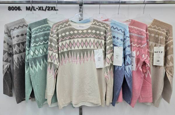 Swetry damskie Roz M/L-XL/2XL, Mix kolor, Paszka 12 szt