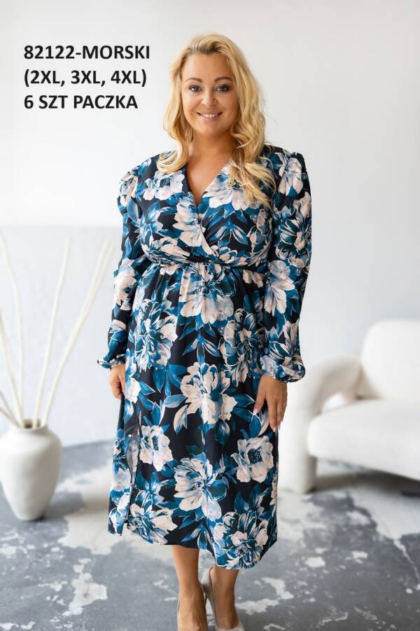  Sukienka damska (Polska produkt) Roz 2XL-4XL Paczka 6 szt /1 Kolor