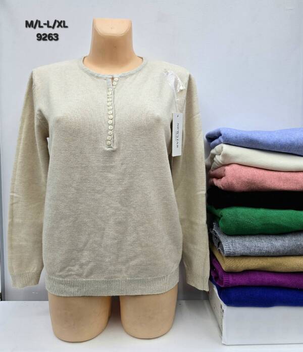 Swetry damskie Roz M/L-L/XL, Mix kolor, Paszka 12 szt