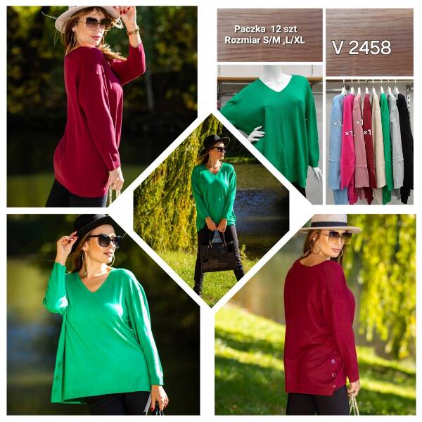 Swetry damska Roz S/M-L/XL Mix kolor Paczka 12 szt
