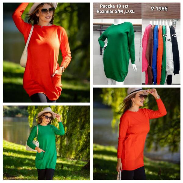 Swetry damska Roz S/M-L/XL Mix kolor Paczka 12 szt