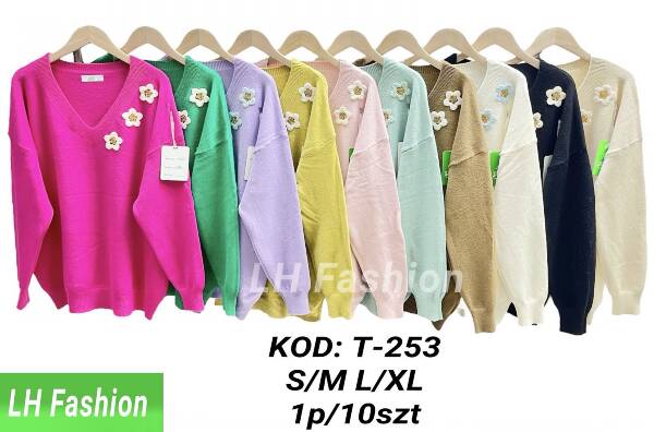 Swetry damska Roz S/M-L/XL Mix kolor Paczka 10 szt