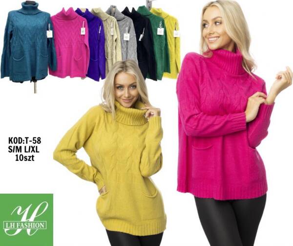Swetry damska Roz S/M-L/XL Mix kolor Paczka 10 szt