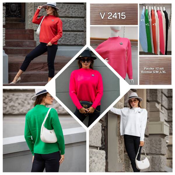 Swetry damska Roz S/M-L/XL Mix kolor Paczka 12 szt