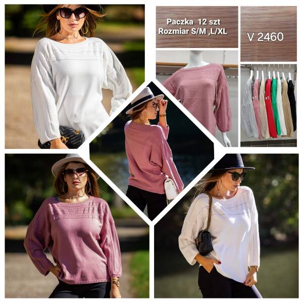 Swetry damska Roz S/M-L/XL Mix kolor Paczka 12 szt