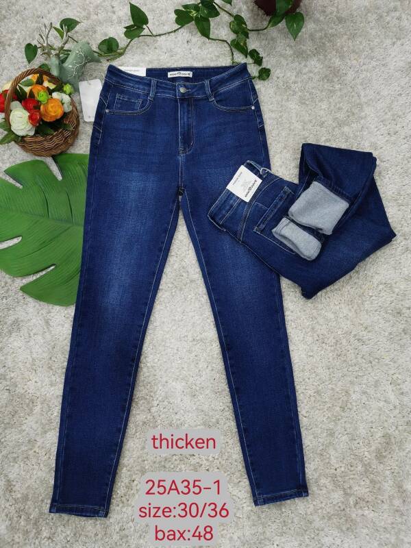 Spodnie damskie jeans Roz 30-36, 1 Kolor Paczka 12 szt