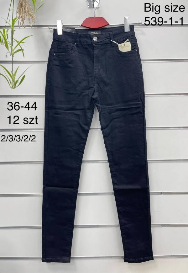 Spodnie damskie jeans Roz 36-44, 1 Kolor Paczka 12 szt