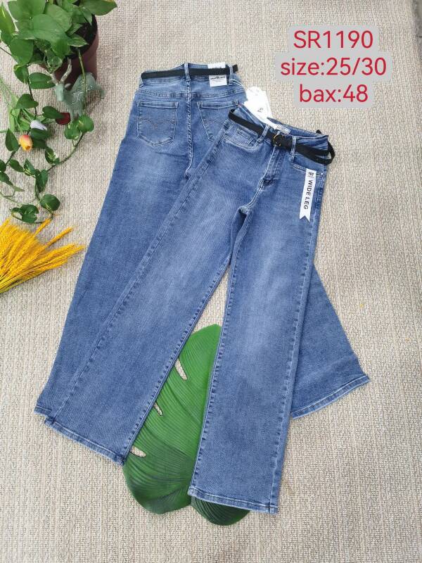 Spodnie damskie jeans Roz 25-30, 1 Kolor Paczka 12 szt