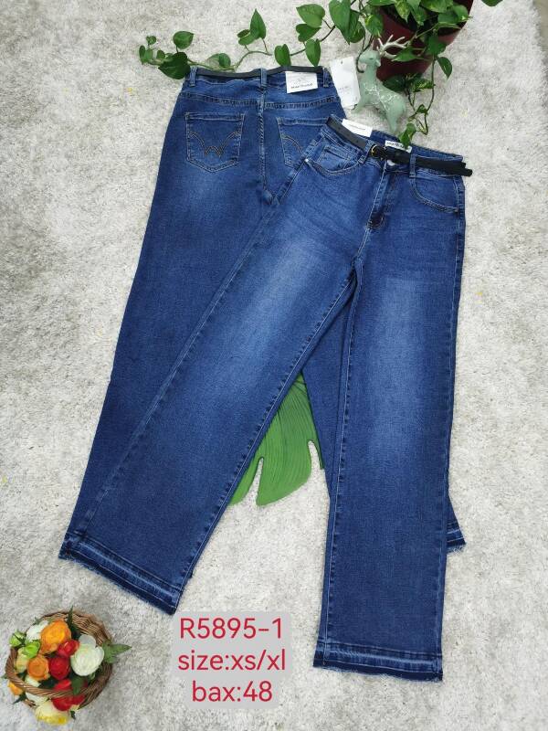 Spodnie damskie jeans Roz XS-XL, 1 Kolor Paczka 12 szt
