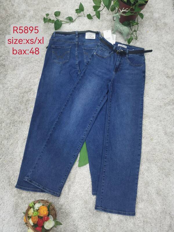 Spodnie damskie jeans Roz XS-XL, 1 Kolor Paczka 12 szt
