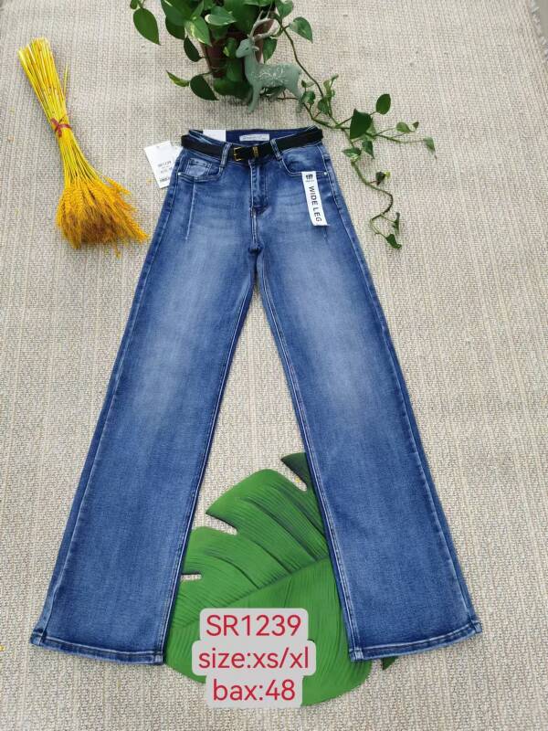 Spodnie damskie jeans Roz XS-XL, 1 Kolor Paczka 12 szt