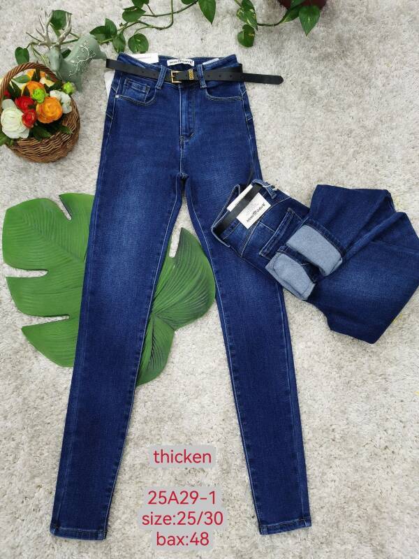 Spodnie damskie jeans Roz 25-30, 1 Kolor Paczka 12 szt