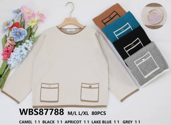 Swetry  damskie (Francja produkt) Roz M/L-L/XL, Mix kolor, Paszka 5 szt