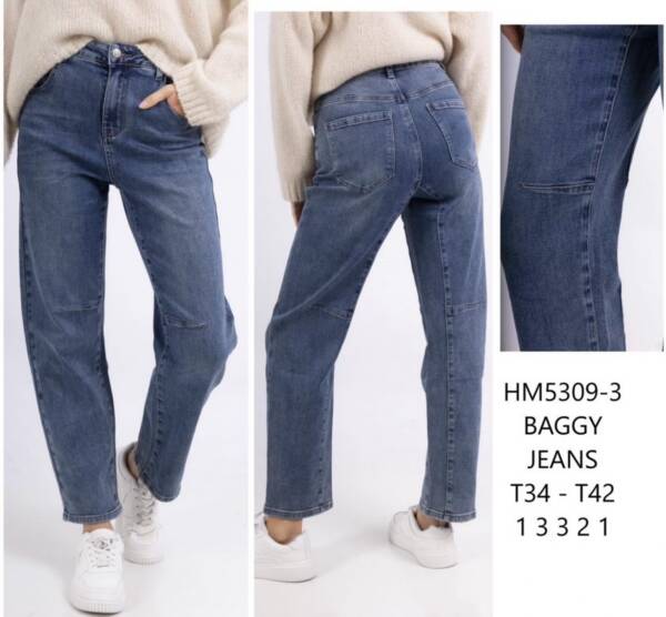 Spodnie damskie jeans Roz 34-42, 1 Kolor Paczka 10 szt