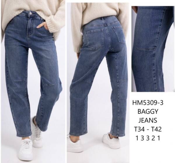 Spodnie damskie jeans Roz 34-42, 1 Kolor Paczka 10 szt