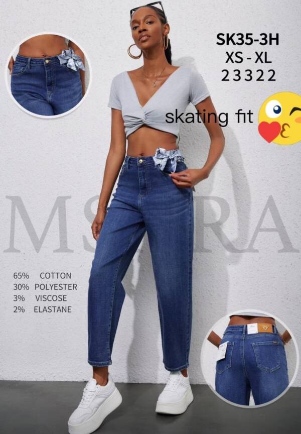 Spodnie damskie jeans Roz XS-XL, 1 Kolor Paczka 10 szt