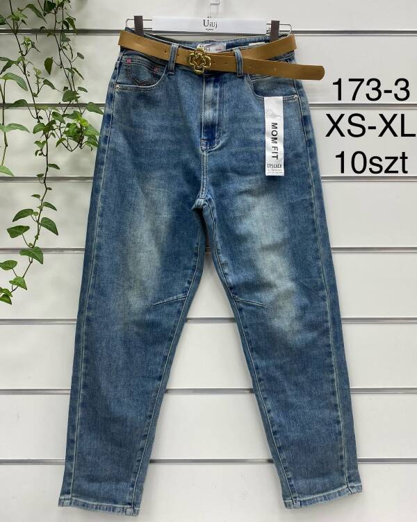 Spodnie damskie jeans Roz XS-XL, 1 Kolor Paczka 10 szt