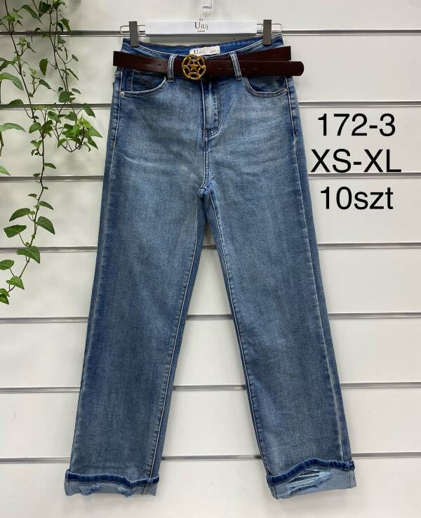 Spodnie damskie jeans Roz XS-XL, 1 Kolor Paczka 10 szt