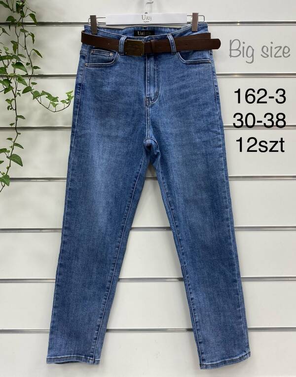 Spodnie damskie jeans Roz 30-38, 1 Kolor Paczka 12 szt