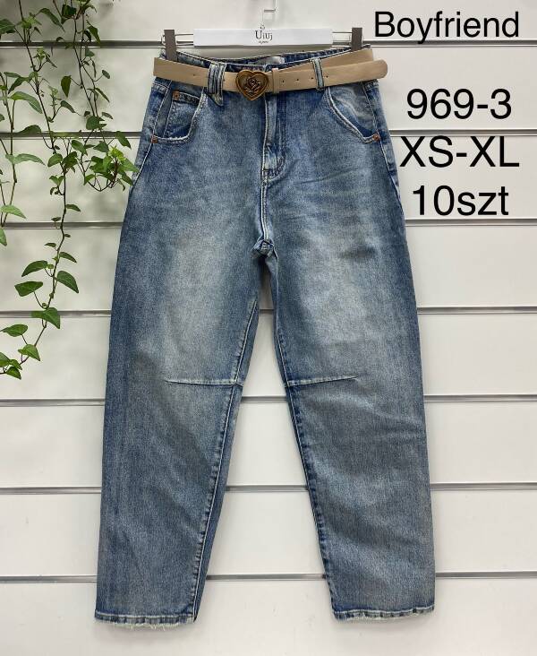 Spodnie damskie jeans Roz XS-XL, 1 Kolor Paczka 10 szt