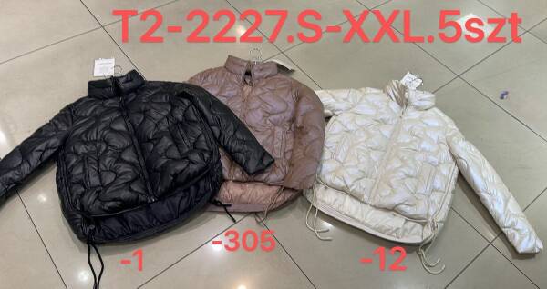 Kurtki damskie zimowe Roz S-2XL, 1 Kolor Paczka 5 szt