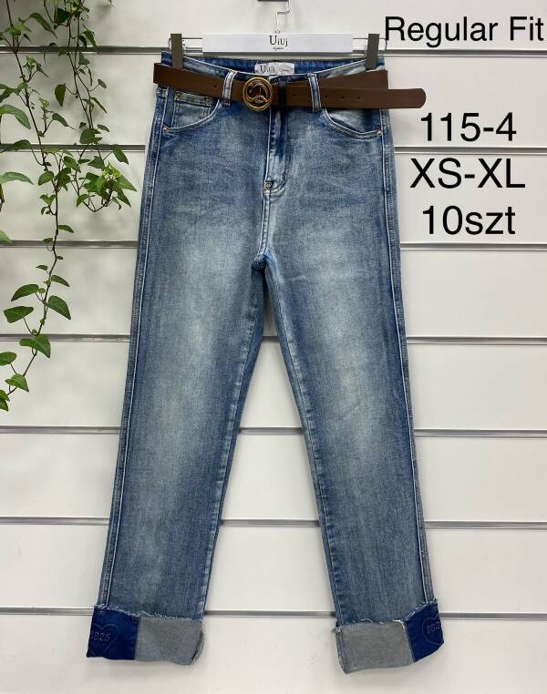 Spodnie damskie jeans Roz XS-XL, 1 Kolor Paczka 10 szt