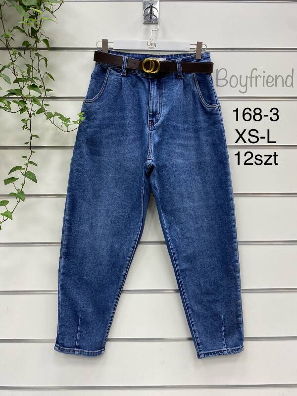 Spodnie damskie jeans Roz XS-XL, 1 Kolor Paczka 12 szt